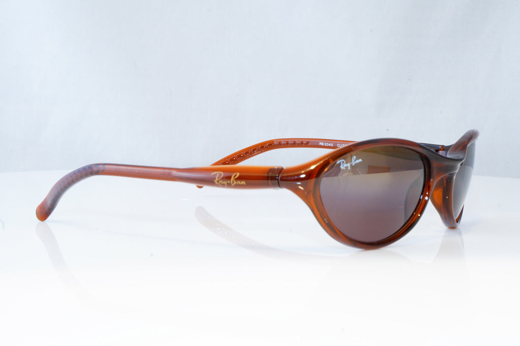 RAY-BAN Mens Designer Sunglasses Brown Wrap CUTTERS RB 2045 604/6E 19280