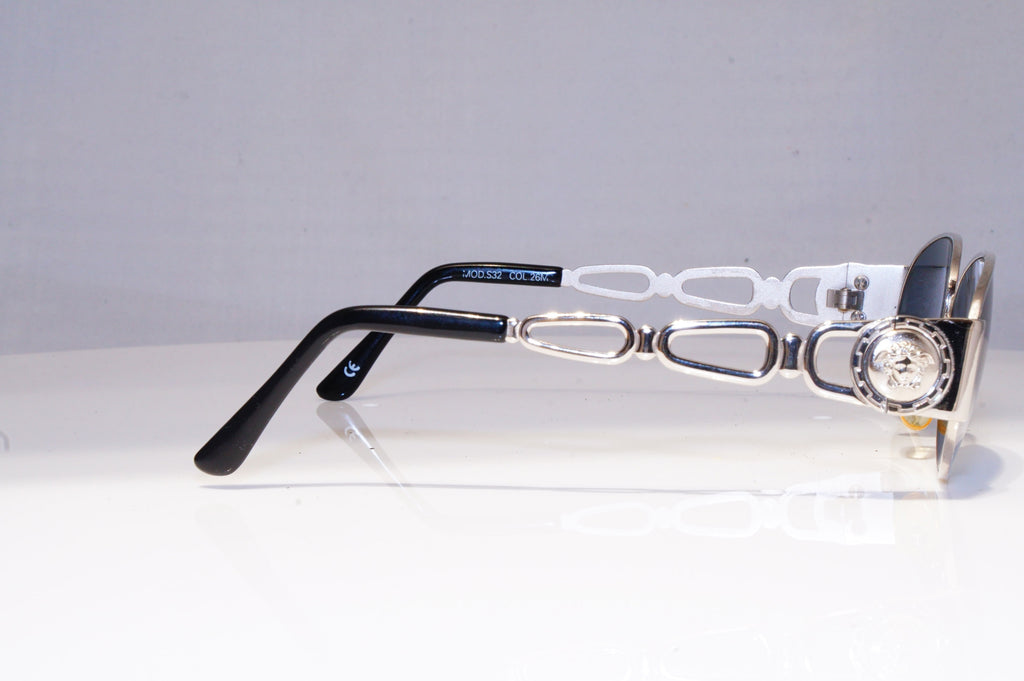 VERSACE Mens Womens Vintage Designer Sunglasses Silver Oval MEDUSA S32 26M 18943
