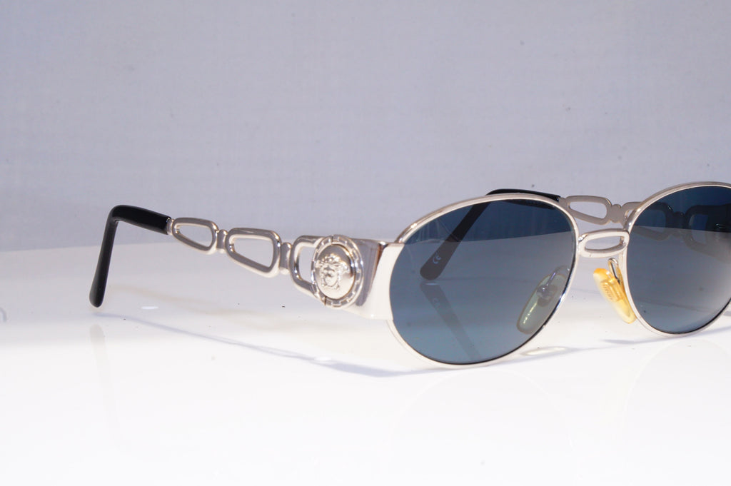 VERSACE Mens Womens Vintage Designer Sunglasses Silver Oval MEDUSA S32 26M 18943