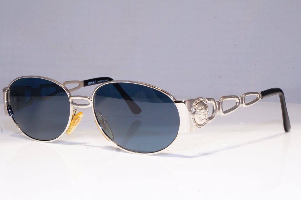 VERSACE Mens Womens Vintage Designer Sunglasses Silver Oval MEDUSA S32 26M 18943