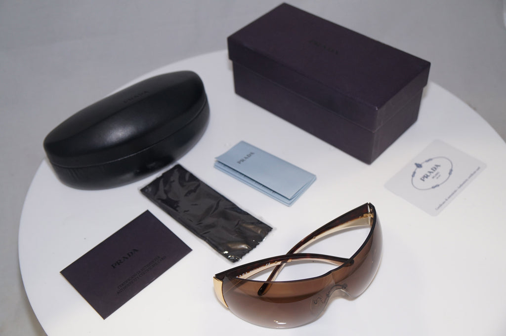 PRADA Mens Womens Boxed Designer Sunglasses Brown Shield SPR 54G 5AK-2Z1 20369