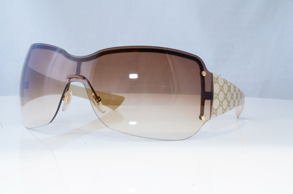 GUCCI Womens Designer Sunglasses Brown Shield MONOGRAM BEIGE GG 1825 BLKDL 19308