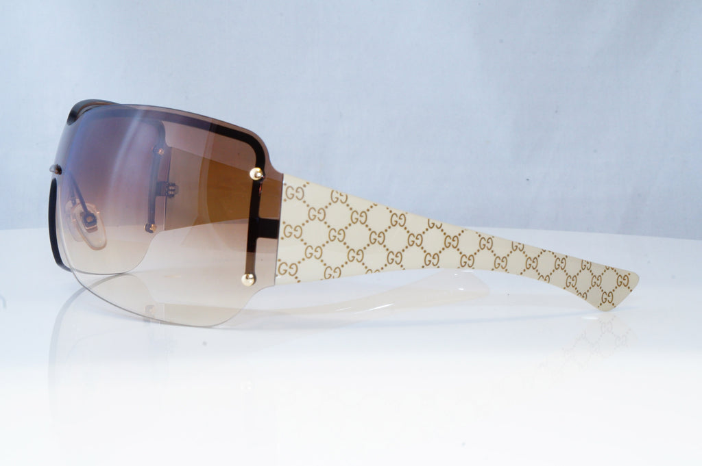GUCCI Womens Designer Sunglasses Brown Shield MONOGRAM BEIGE GG 1825 BLKDL 19308