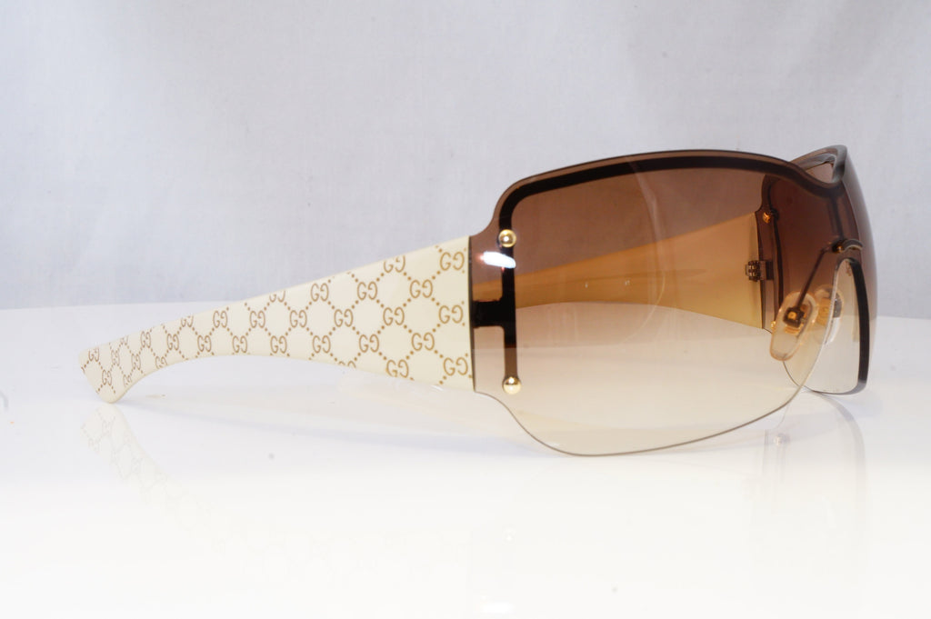 GUCCI Womens Designer Sunglasses Brown Shield MONOGRAM BEIGE GG 1825 BLKDL 19308