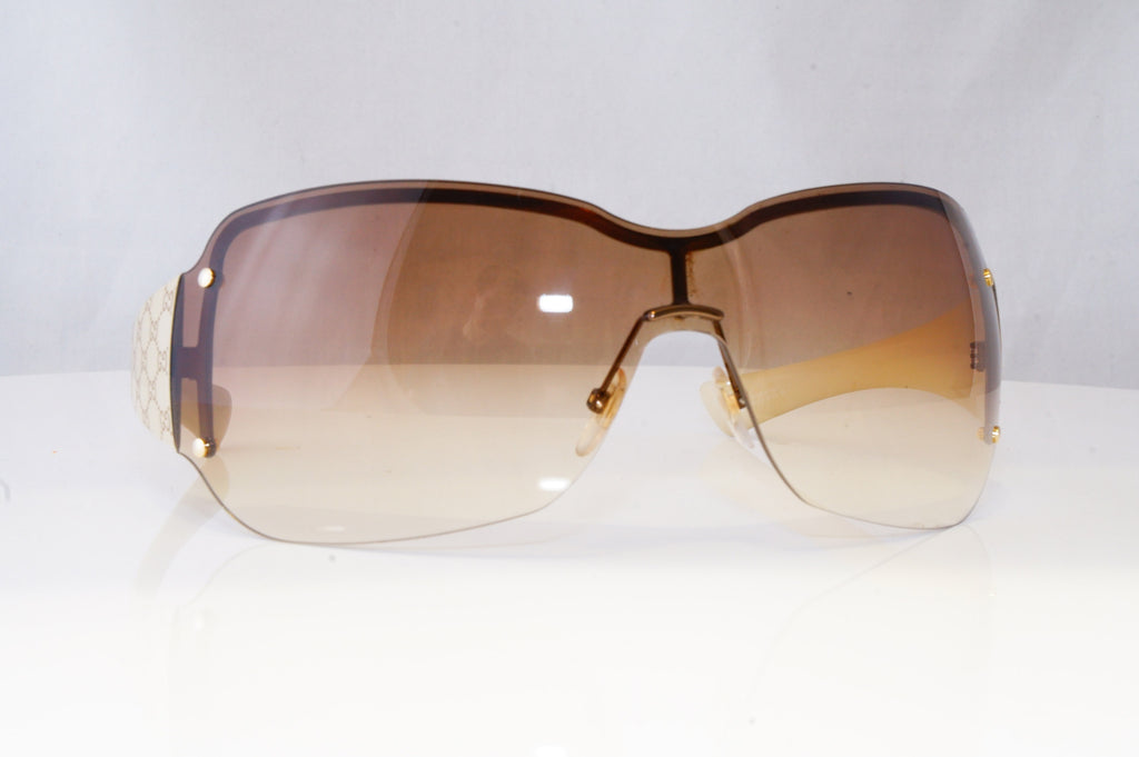 GUCCI Womens Designer Sunglasses Brown Shield MONOGRAM BEIGE GG 1825 BLKDL 19308