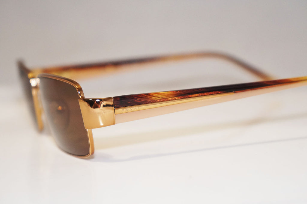 PRADA New Mens Unisex Designer Sunglasses Gold Rectangle VPR 55M 7OE-1O1 11815