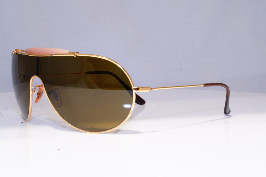 RAY-BAN Mens Designer Sunglasses Gold Shield WINGS III 3 RB 3184 001/73 20147