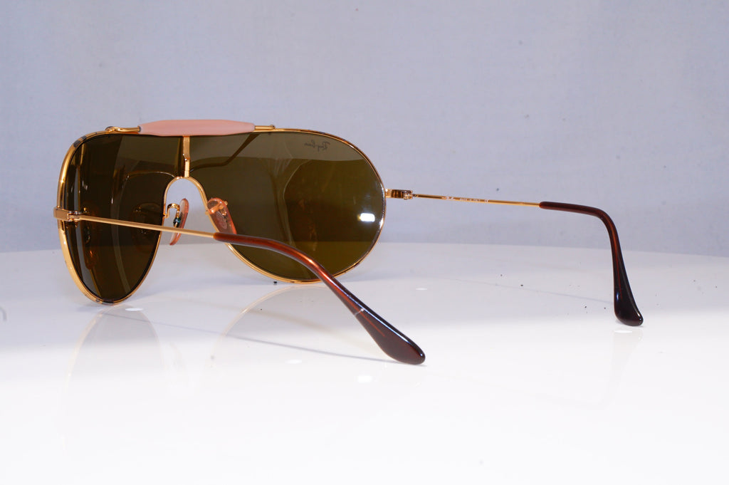 RAY-BAN Mens Designer Sunglasses Gold Shield WINGS III 3 RB 3184 001/73 20147