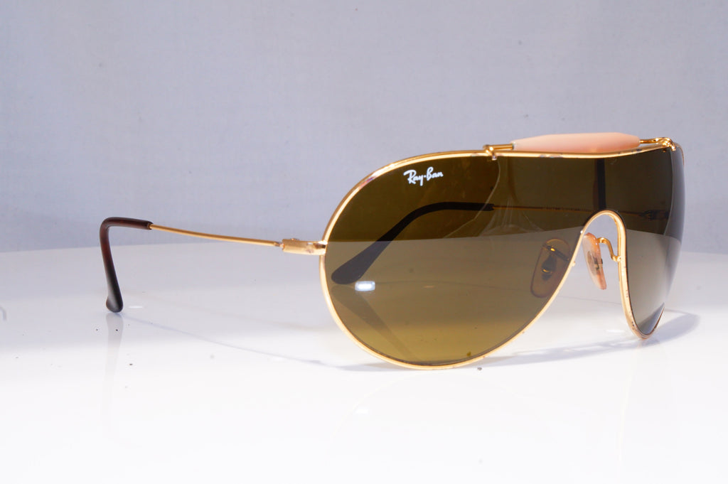 RAY-BAN Mens Designer Sunglasses Gold Shield WINGS III 3 RB 3184 001/73 20147