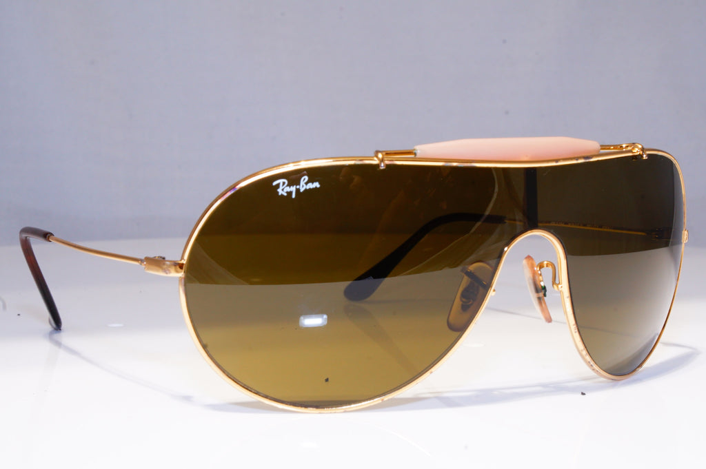RAY-BAN Mens Designer Sunglasses Gold Shield WINGS III 3 RB 3184 001/73 20147
