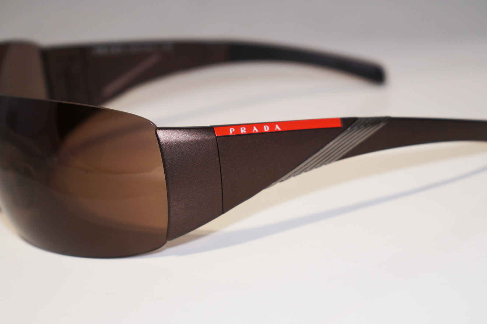 PRADA Mens Designer Sunglasses Brown Shield SPS 07H 7Y2 8C1 15776
