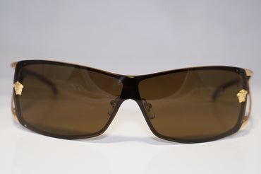 VERSACE Immaculate Womens Designer Sunglasses Gold Shield MOD 2048 1002/73 15767