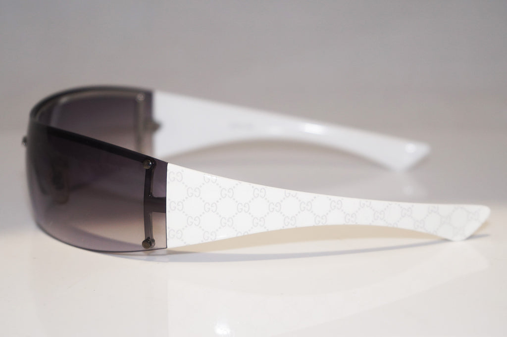 GUCCI 1990 Vintage Mens Designer Sunglasses White Shield GG 1824 BLYO0 14487