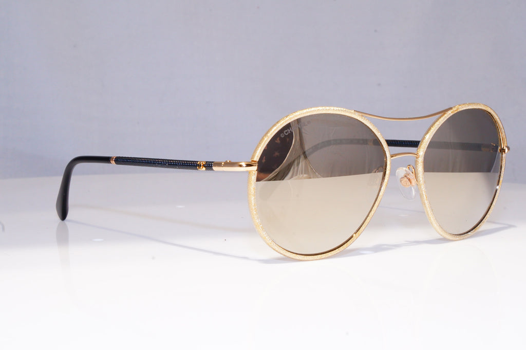 CHANEL Womens Mirror Boxed Designer Sunglasses Gold GLITTER 4228 125/5A 20131
