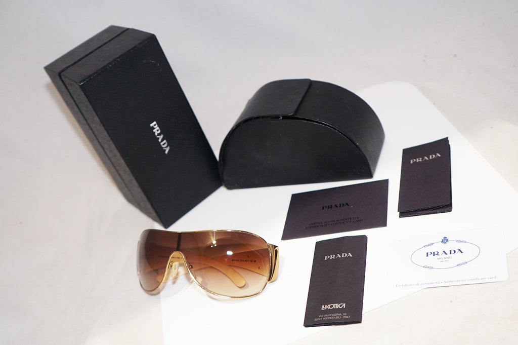 PRADA Boxed Mens Designer Sunglasses White Shield SPR 57L ZVA-6S1 14472