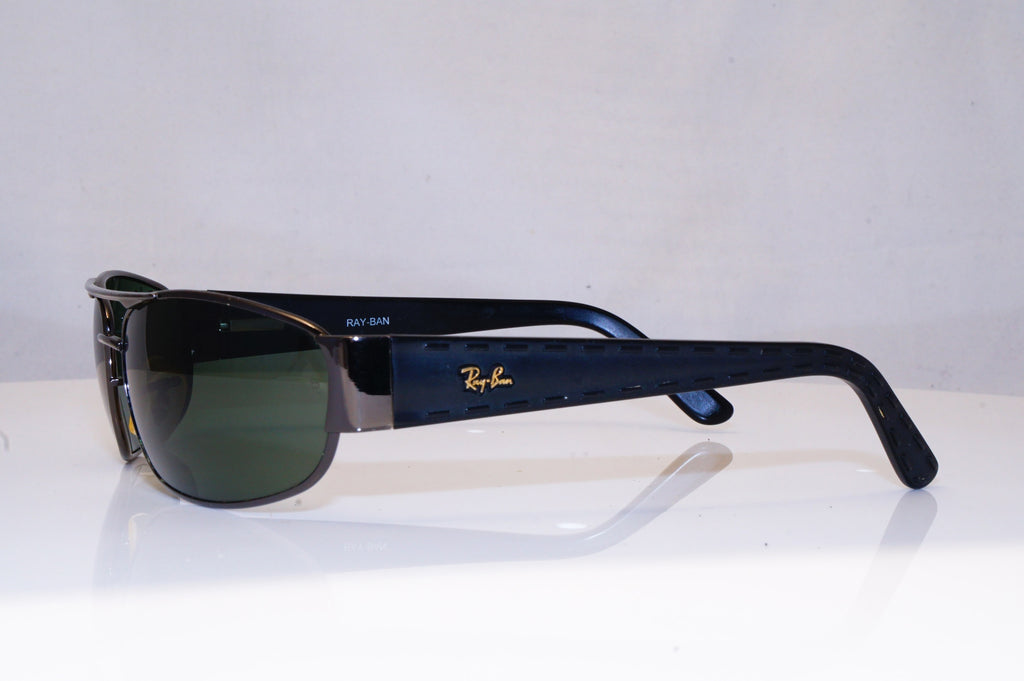 RAY-BAN Mens Vintage 1990 Designer Sunglasses Black Wrap W3127 BLK 17429