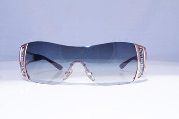 VERSACE Womens Diamante Designer Sunglasses Brown Shield 2058 1025/8G 20485