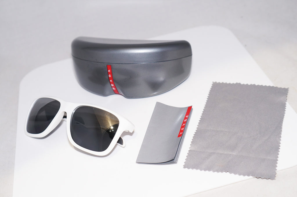 PRADA Mens Designer Polarized Mirror Sunglasses White SPS 04O AAI-2F2 14574