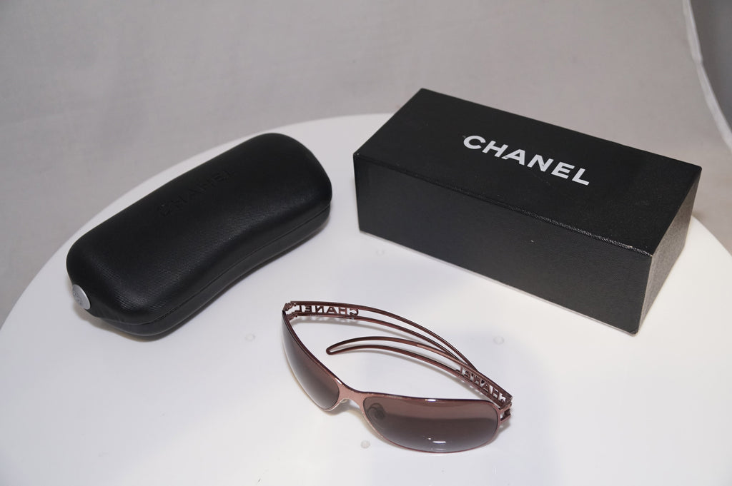 DAMAGED CHANEL Womens Boxed Designer Sunglasses Brown Rectangle 4149 33573 10309