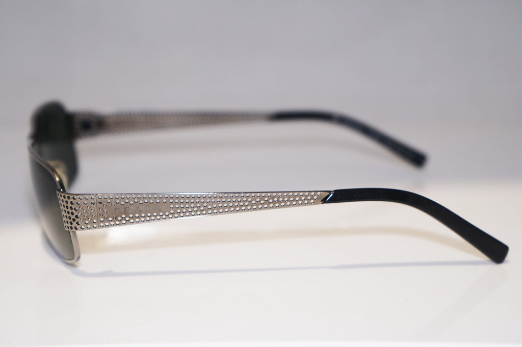 PRADA Mens Designer Titanium Sunglasses Silver Rectangle SPR 52I 5AV-3O1 14595