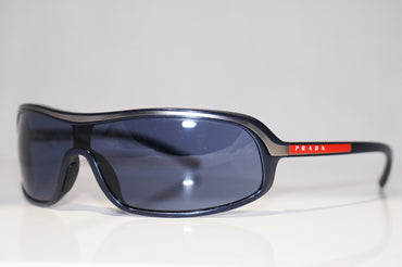 PRADA Vintage Mens Designer Sunglasses Blue Wrap SPS 06D 0AM-1V1 14588