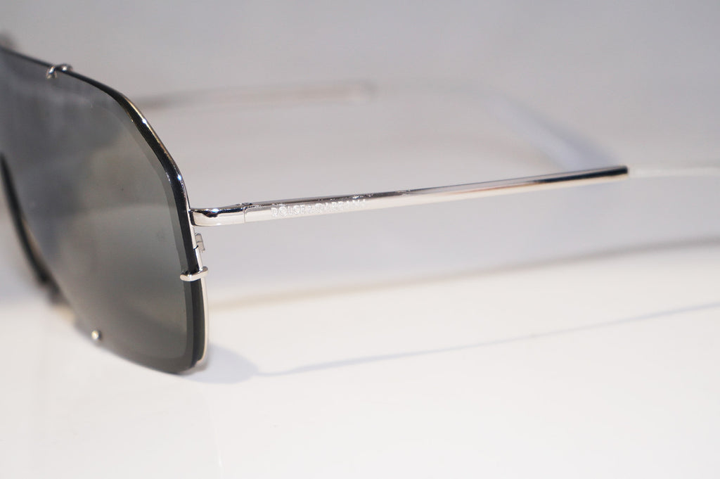 DOLCE & GABBANA Mens Designer Mirror Sunglasses Silver Shield DG 2162 0588 14464