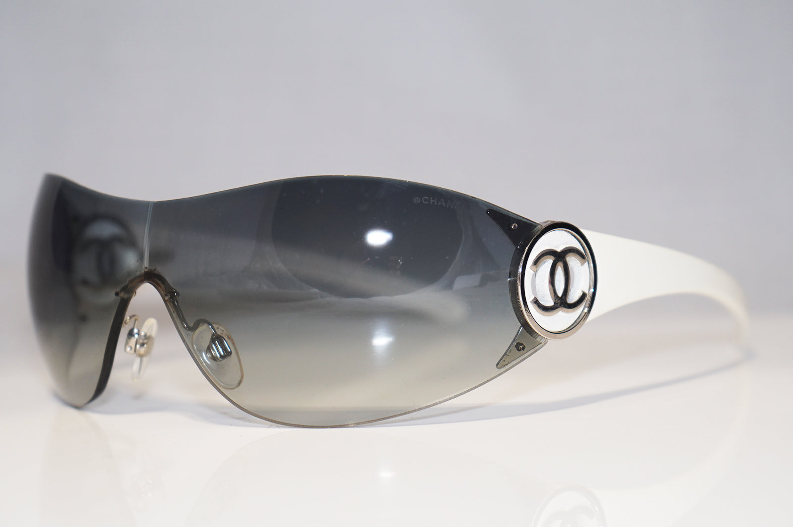 CHANEL Womens Designer Sunglasses White Shield 4146 C124/8G 15709 –  SunglassBlog