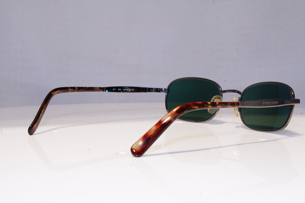 GIORGIO ARMANI Mens Vintage Designer Sunglasses Silver Rectangle 671 976 20138
