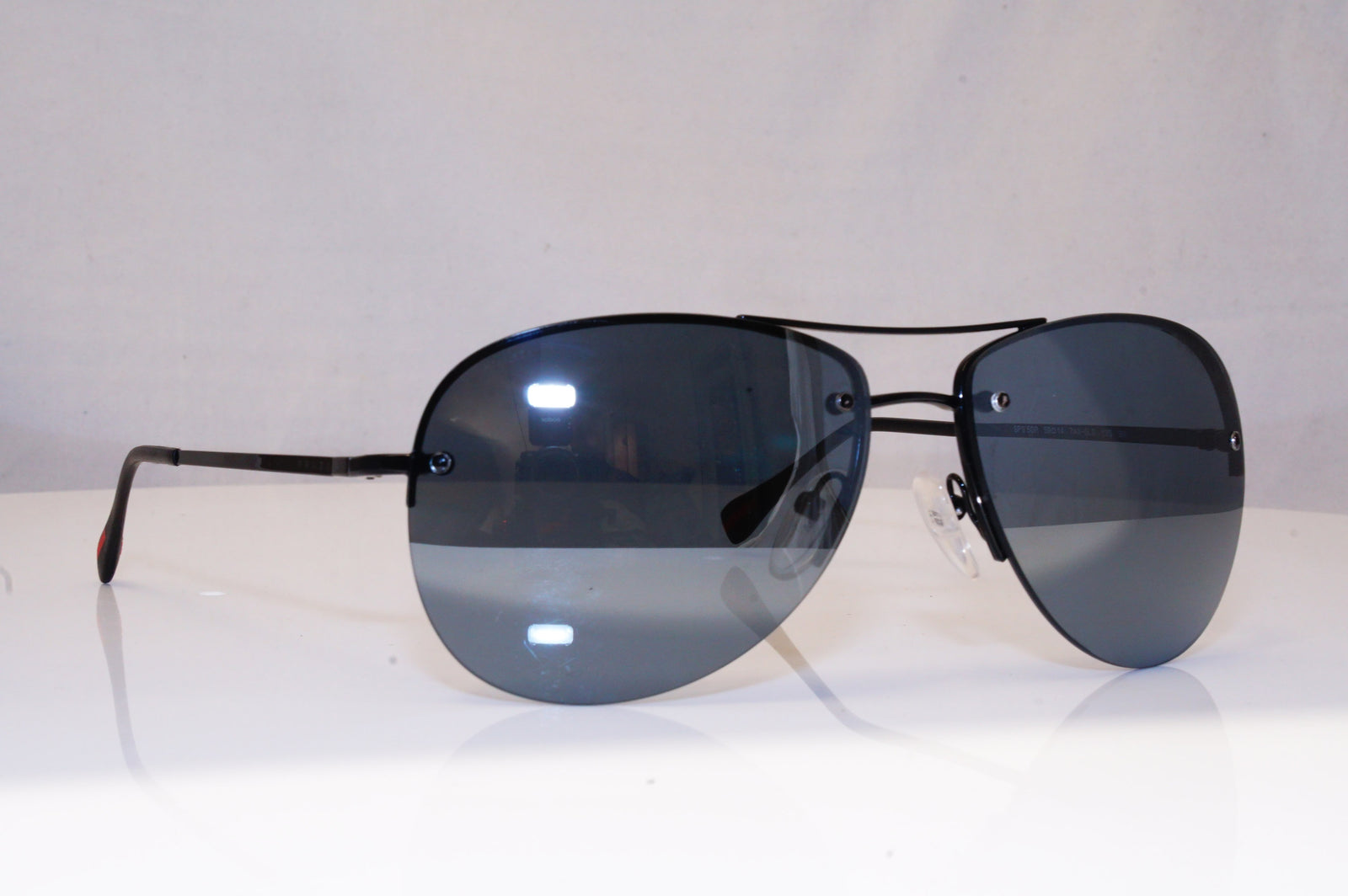 PRADA Mens Mirror Designer Sunglasses Black Aviator SPS 50R 7AX 5LO 18 SunglassBlog