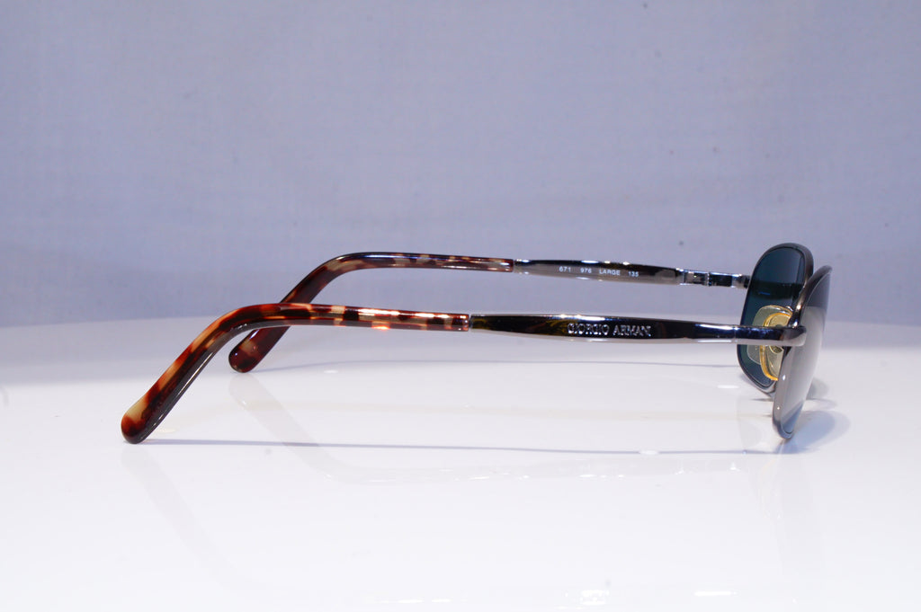 GIORGIO ARMANI Mens Vintage Designer Sunglasses Silver Rectangle 671 976 20138