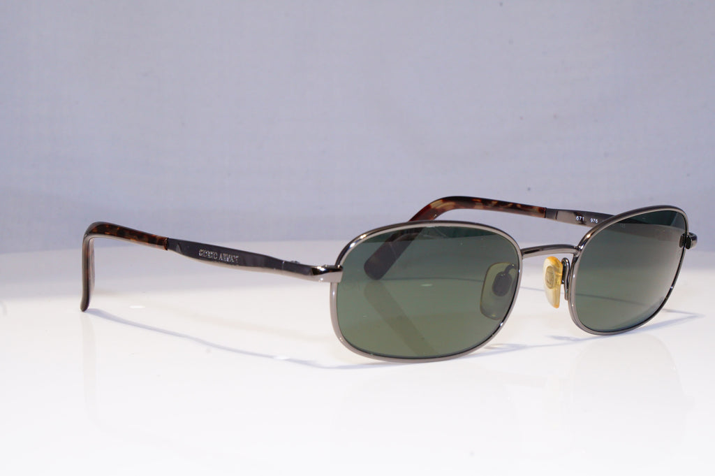 GIORGIO ARMANI Mens Vintage Designer Sunglasses Silver Rectangle 671 976 20138