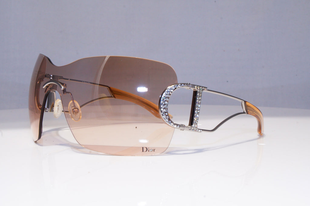 DIOR Womens Diamante Designer Sunglasses Silver Shield DIORLY 1 6L8EL 20132