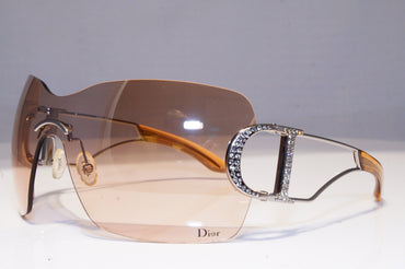 DIOR Womens Diamante Designer Sunglasses Silver Shield DIORLY 1 6L8EL 20132