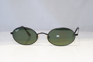 RAY-BAN Mens Vintage 1990 Designer Sunglasses Black Oval RB 3134 006 20495