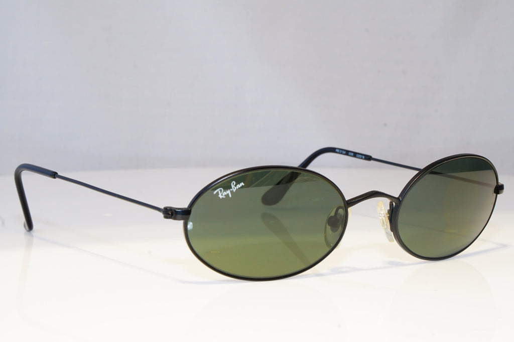 RAY-BAN Mens Vintage 1990 Designer Sunglasses Black Oval RB 3134 006 20495