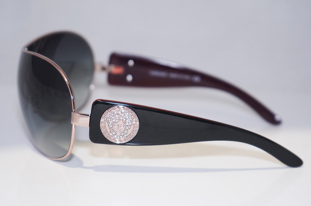 VERSACE Mens Unisex Designer Crystal Sunglasses Gold Shield 2061 1025 8G 14540