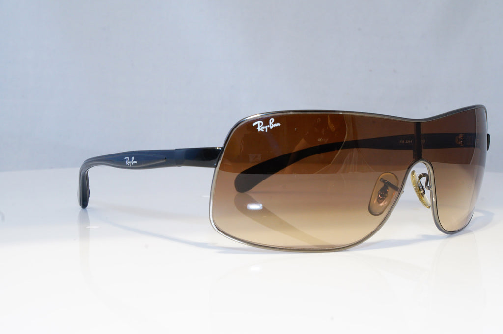 RAY-BAN Mens Designer Sunglasses Silver Shield RB 3244 004/13 20476