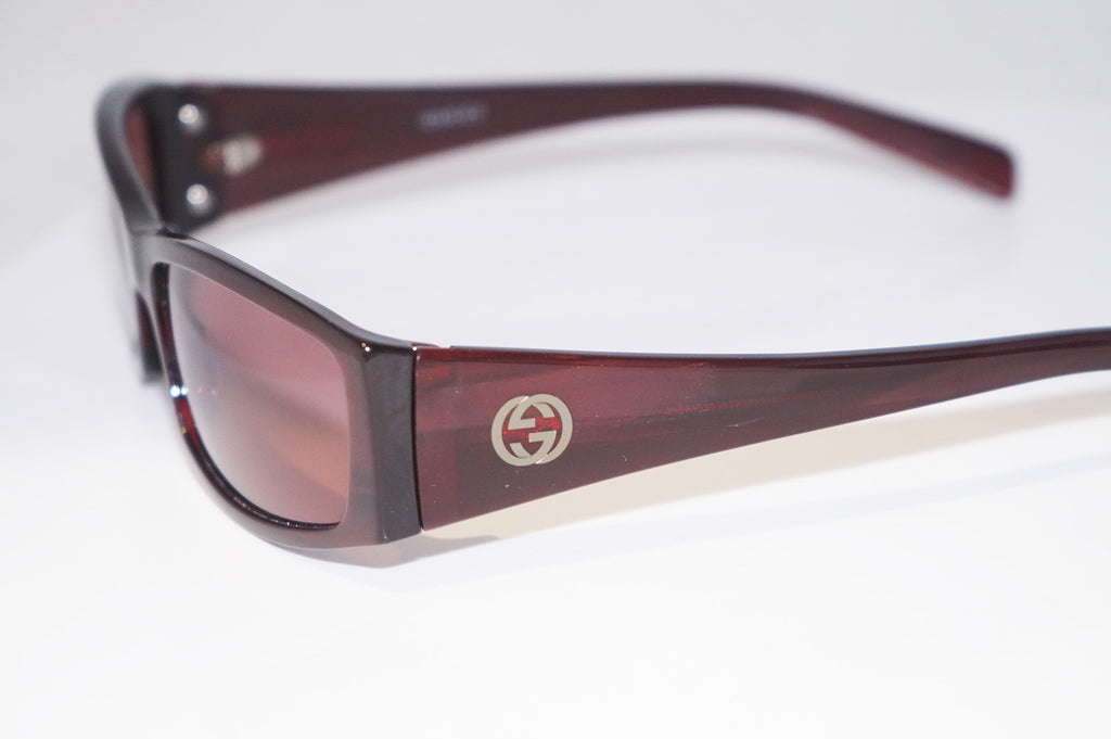GUCCI 1990 Vintage Mens Designer Sunglasses Burgundy Rectangle GG 2523 AD8 14587