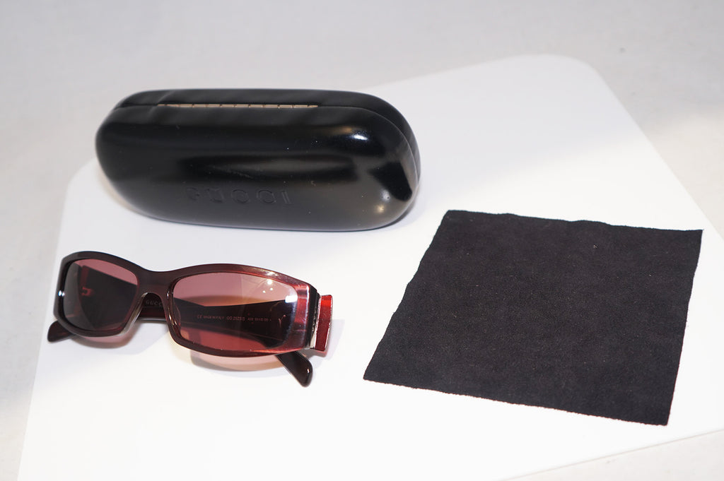 GUCCI 1990 Vintage Mens Designer Sunglasses Burgundy Rectangle GG 2523 AD8 14587