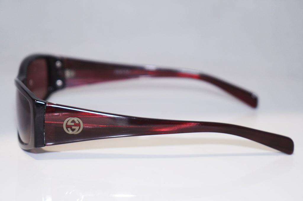 GUCCI 1990 Vintage Mens Designer Sunglasses Burgundy Rectangle GG 2523 AD8 14587