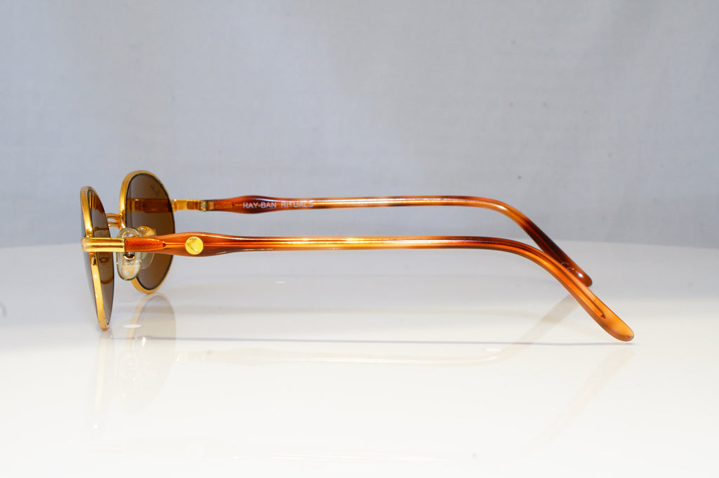 RAY-BAN Mens Womens Vintage 1990 Designer Sunglasses Gold Oval W2543 BRN 20130