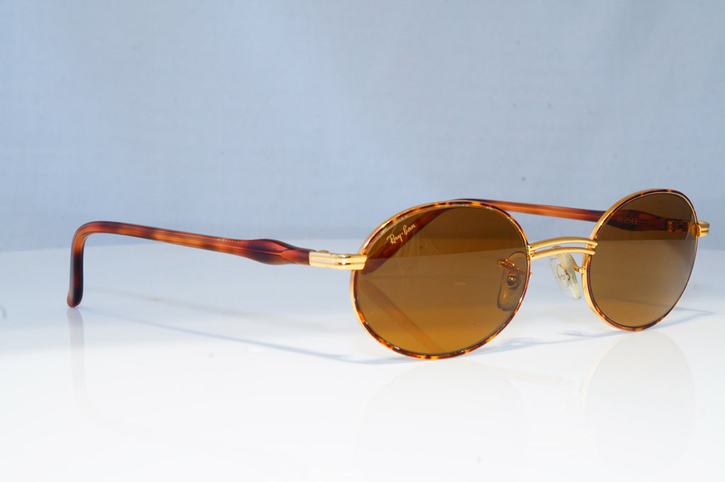 RAY-BAN Mens Womens Vintage 1990 Designer Sunglasses Gold Oval W2543 BRN 20130