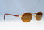 RAY-BAN Mens Womens Vintage 1990 Designer Sunglasses Gold Oval W2543 BRN 20130