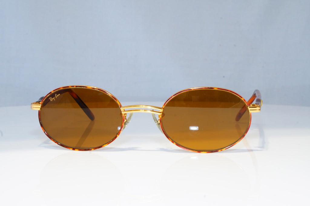 RAY-BAN Mens Womens Vintage 1990 Designer Sunglasses Gold Oval W2543 BRN 20130