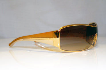PRADA Mens Boxed Designer Sunglasses Gold Shield SPR 53H 5AK-6S1 17116