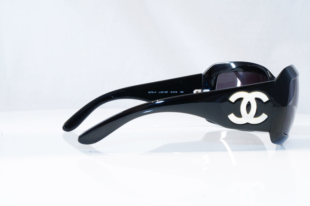 CHANEL Womens Designer Sunglasses Black Wrap MOTHER OF PEARL 5076-H 501/87 16549