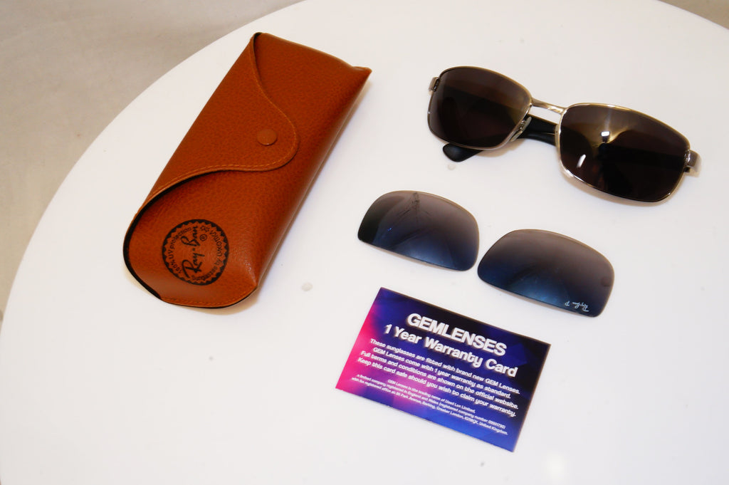 RAY-BAN Mens Designer Sunglasses Black Rectangle RB 3478 004/78 18131