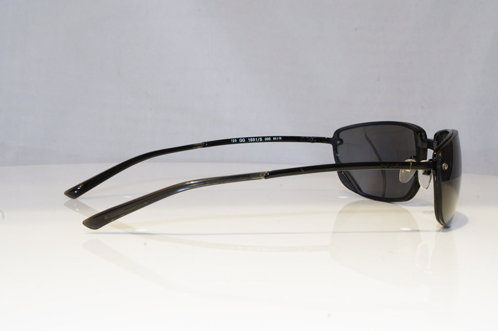 GUCCI Mens Vintage 1990 Designer Sunglasses Black Wrap GG 1691 006 13598