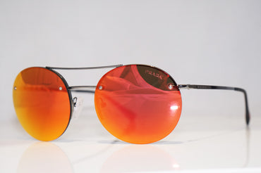 PRADA Mens Unisex Designer Mirror Sunglasses Silver Round SPS 54R 5AV-5M0 12579