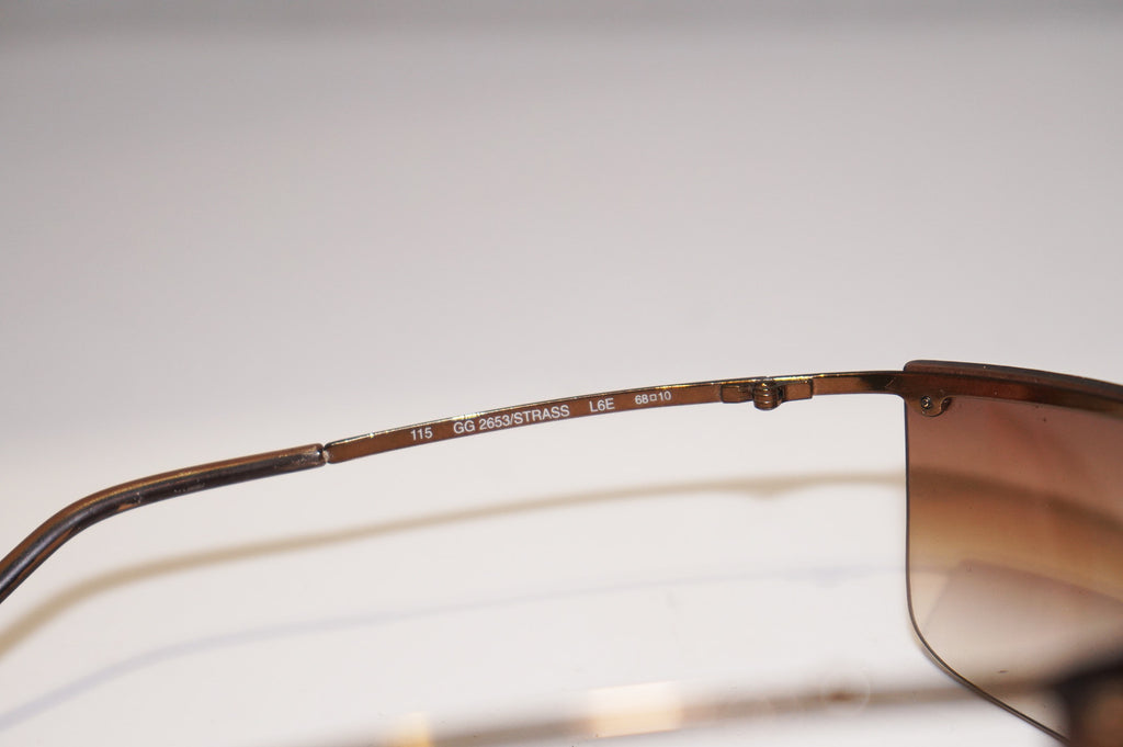 GUCCI Vintage Mens Womens Diamante Designer Sunglasses Brown GG 2653 L6E 14613